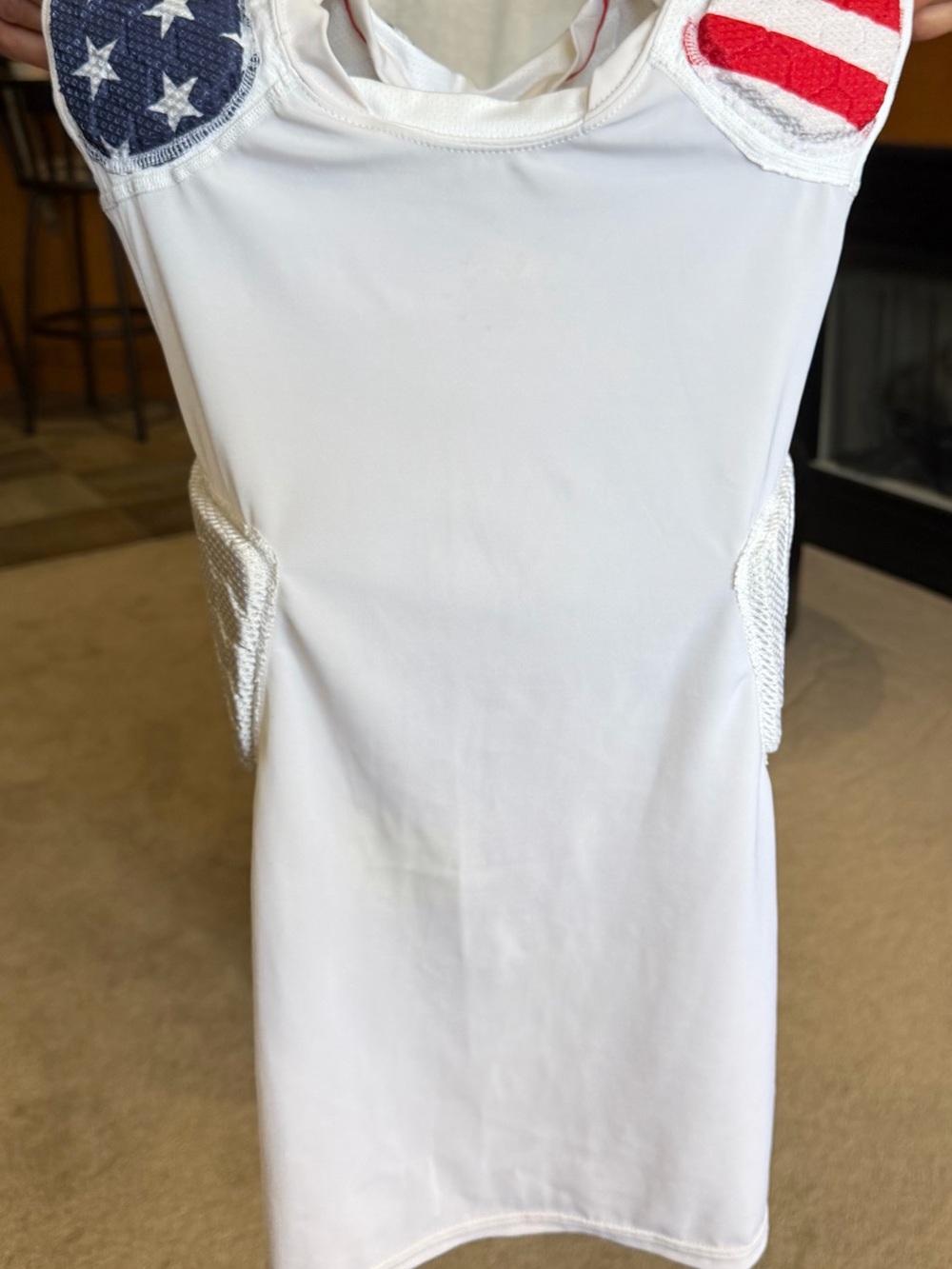 YL Under Armour padded compression tank, Football
